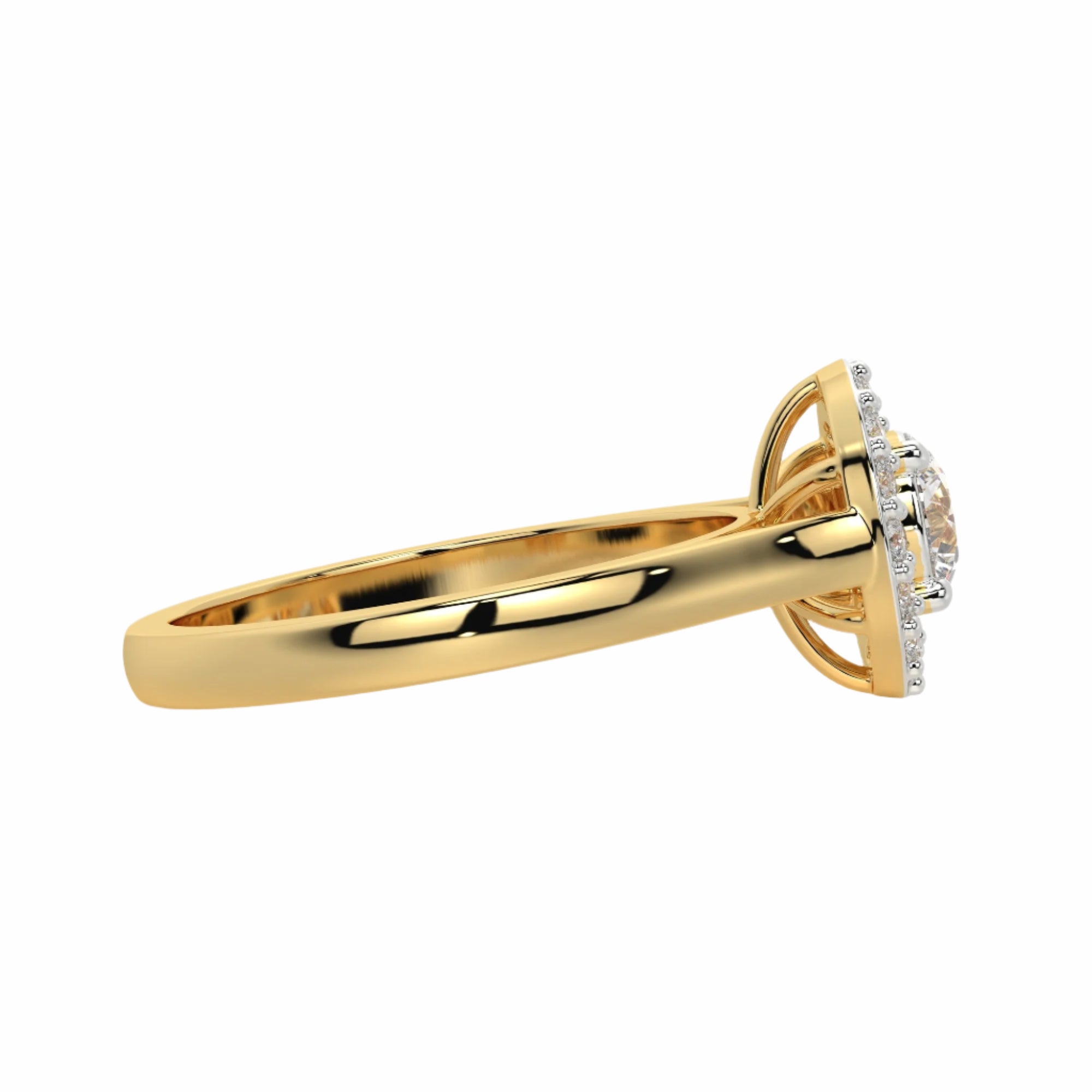Front view of MYZA IGI Certified 0.50 carat lab-grown diamond ring in 14K hallmarked gold, featuring a centered round brilliant diamond. A refined choice in lab diamond rings and ideal for those seeking a lab grown diamond engagement ring with minimalist elegance and ethical craftsmanship.