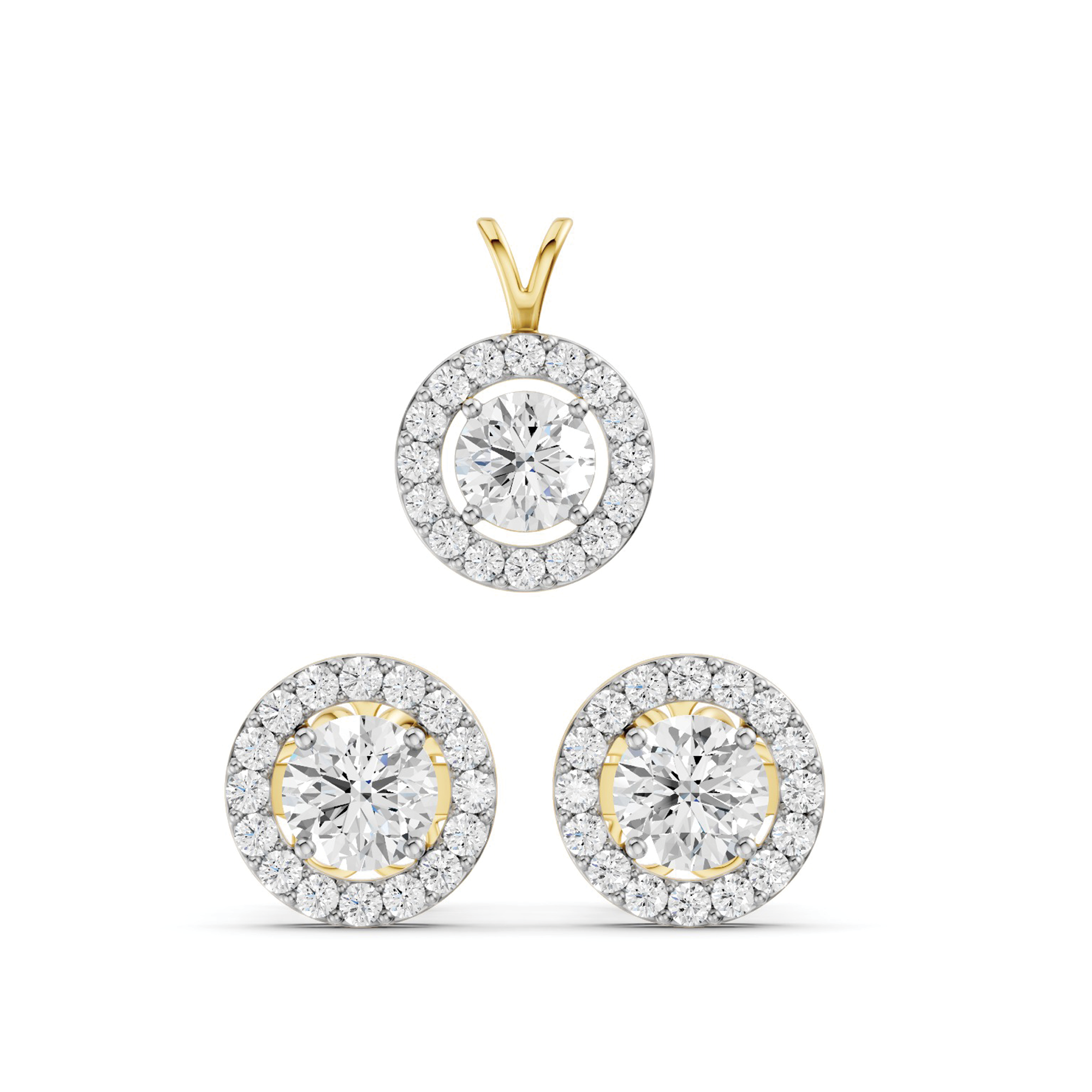 Diamond necklace and earrings set combo offer price deal