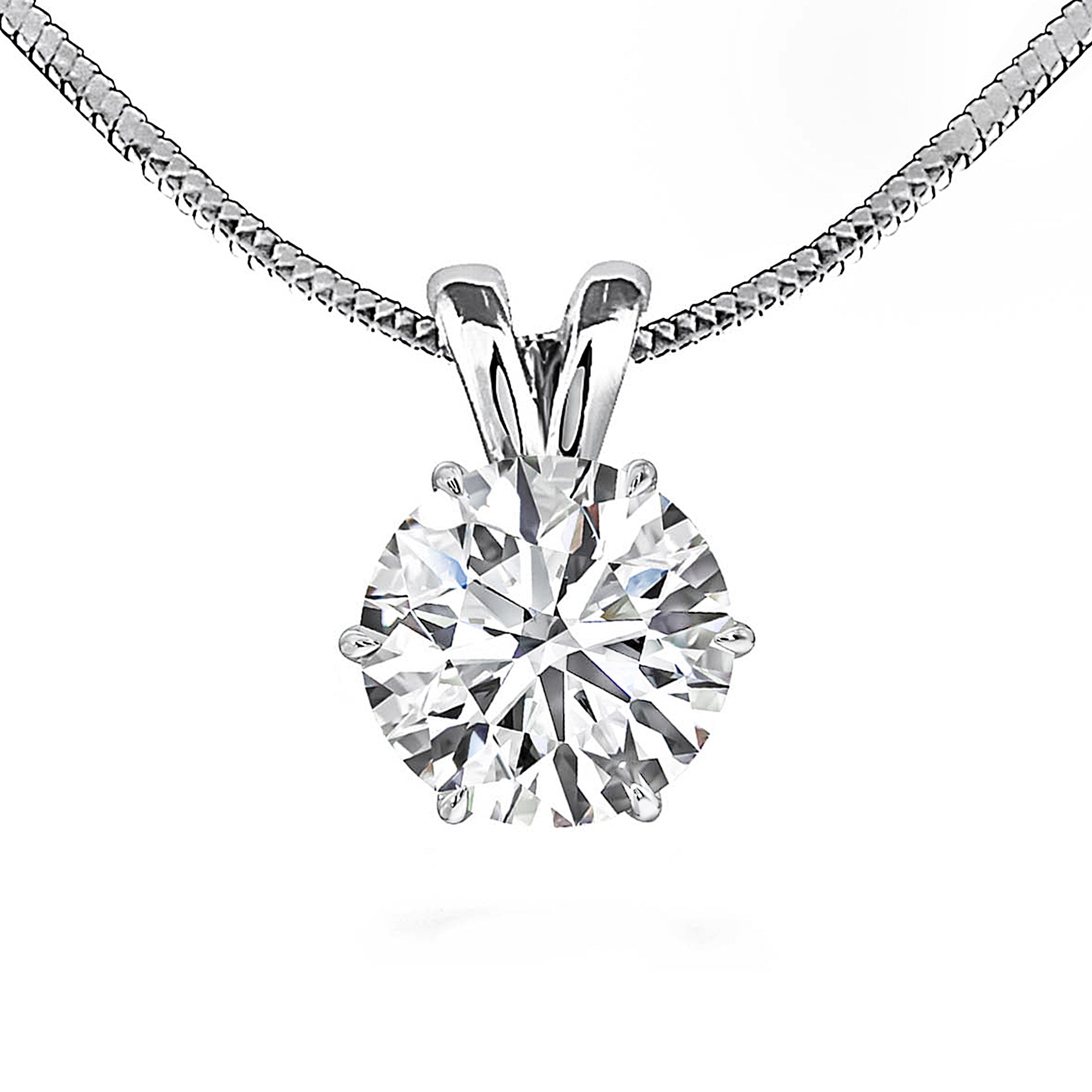 3-Carats (9.0 mm) THE BEST NECKLACE FRONT VIEW