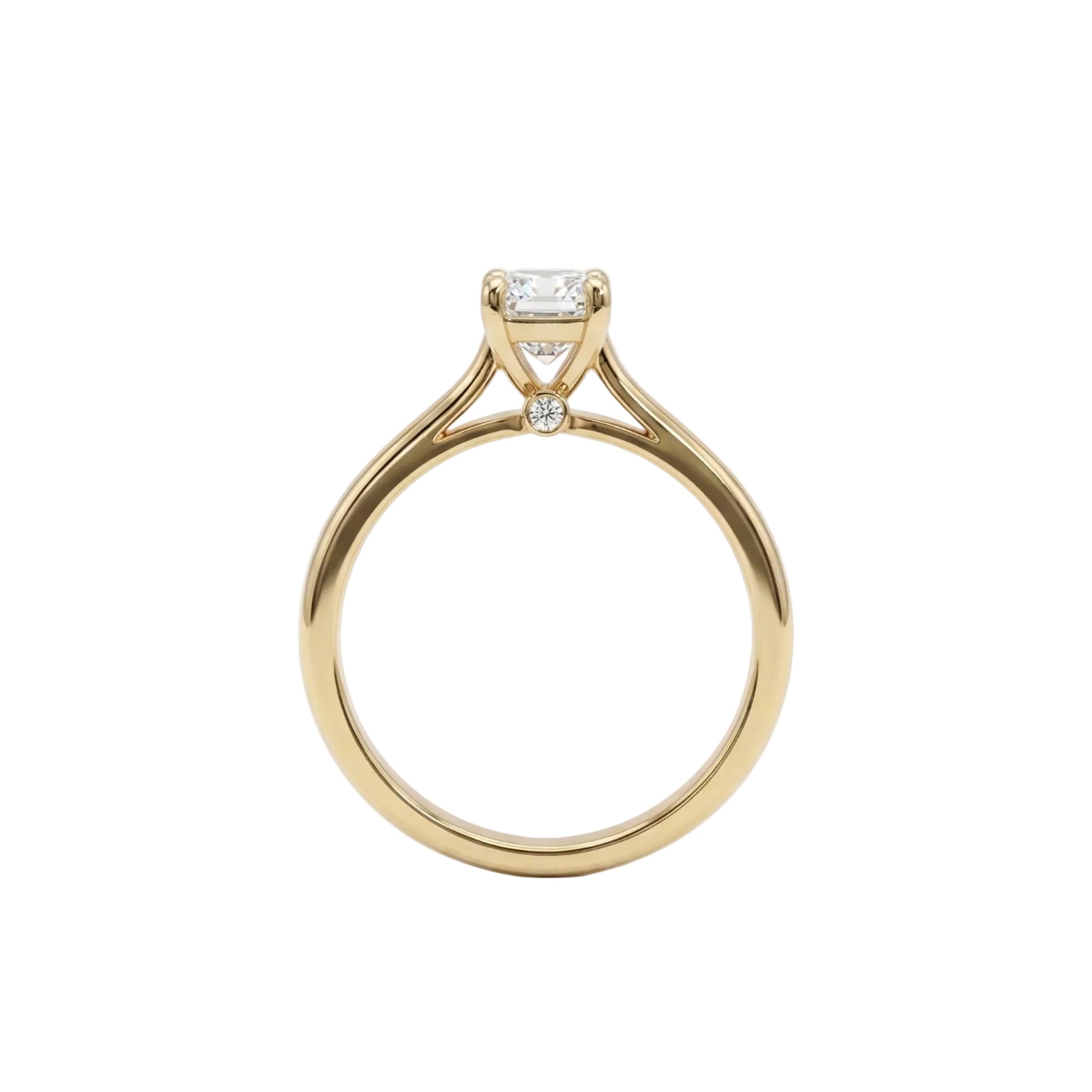1 Carat MYZA IGI Certified Emerald Cut Lab-Grown Diamond Ring in 18K Hallmarked Gold
