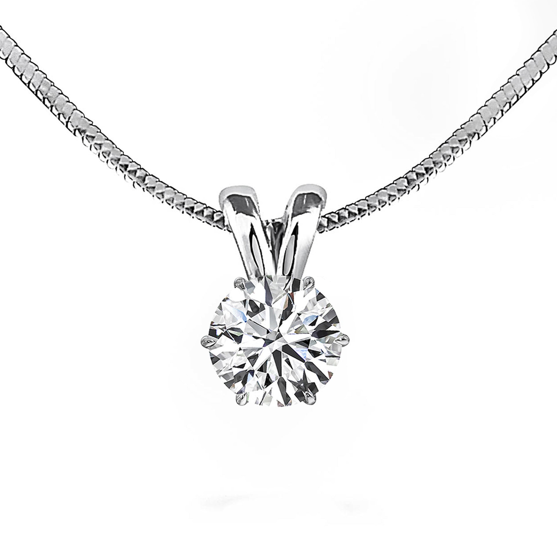1-Carat (6.5 mm) 1-Carat MYZA Sterling Silver Necklace - MYZA