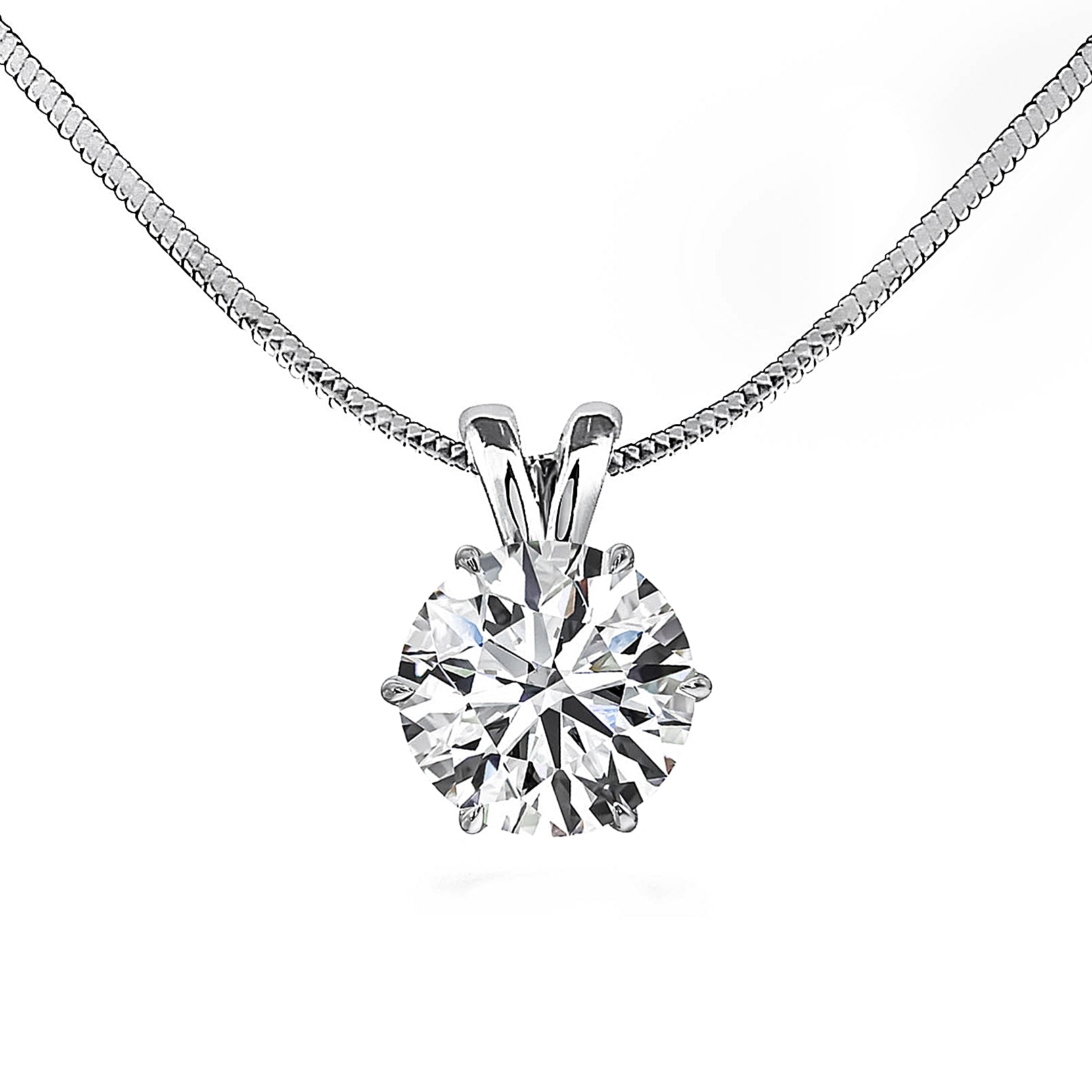 2-Carats (8.0 mm) 4-Carat MYZA Sterling Silver Necklace - MYZA