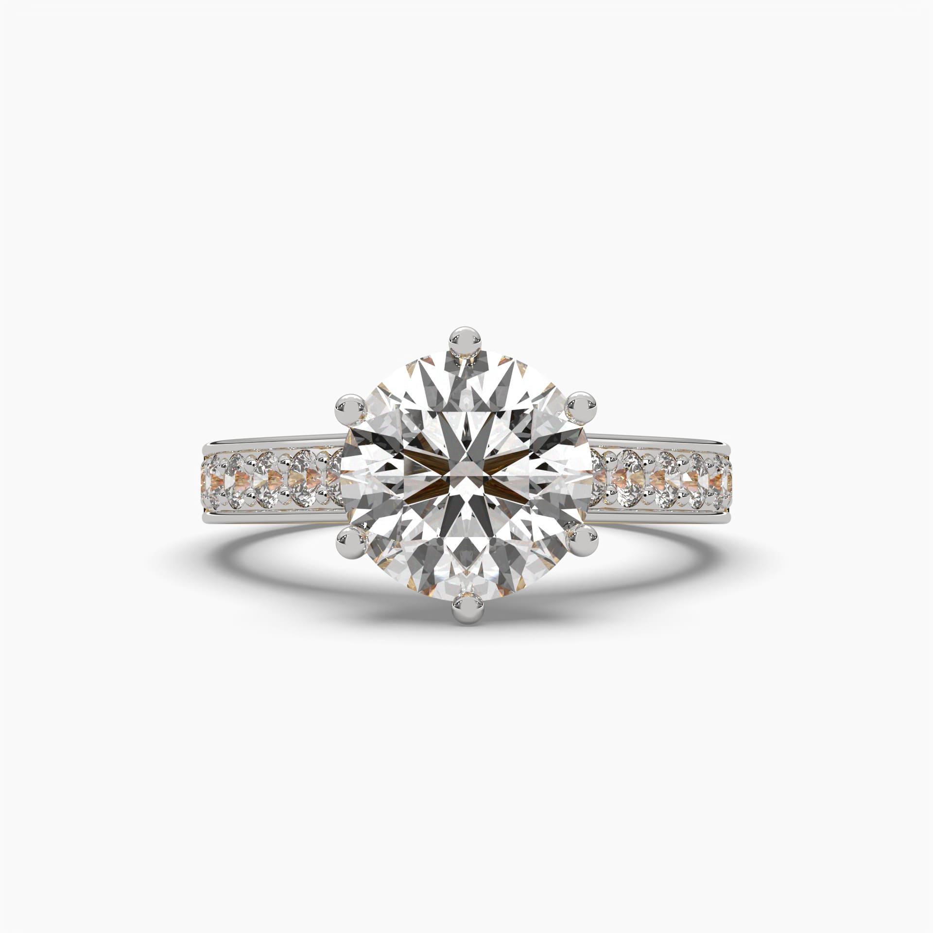 Discover the front view of MYZA’s 2-carat IGI certified lab-grown diamond eternity band ring, set in 18K hallmark gold. This stunning ring showcases a continuous line of sparkling lab-grown diamonds, symbolizing eternal love and commitment. With its timeless design and sustainable craftsmanship, this eco-friendly piece is perfect for engagements, weddings, or anniversaries. Shop now to experience the luxury and elegance of MYZA’s lab-grown diamond jewelry, and find the perfect piece for your special moment.