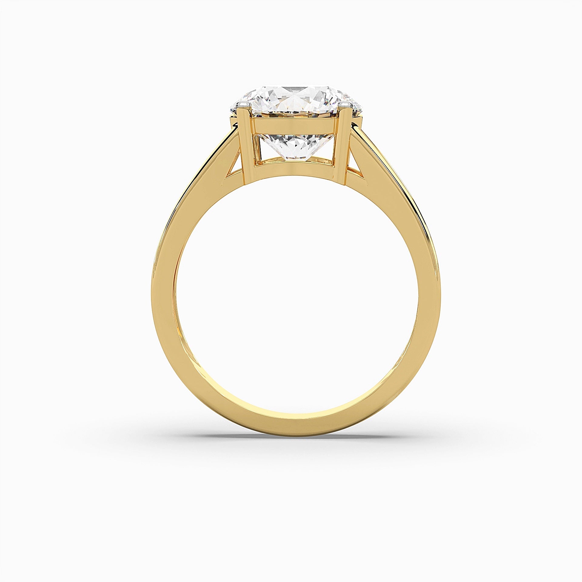 Discover the front view of MYZA’s 5-carat dual band ring featuring IGI certified lab-grown diamonds set in 18K hallmark gold. This stunning piece highlights the brilliance of the diamonds and the elegance of the dual-band design. Perfect for engagements, anniversaries, or as a luxurious gift, buy this eco-friendly ring today and experience the timeless beauty and sustainable craftsmanship that MYZA offers.