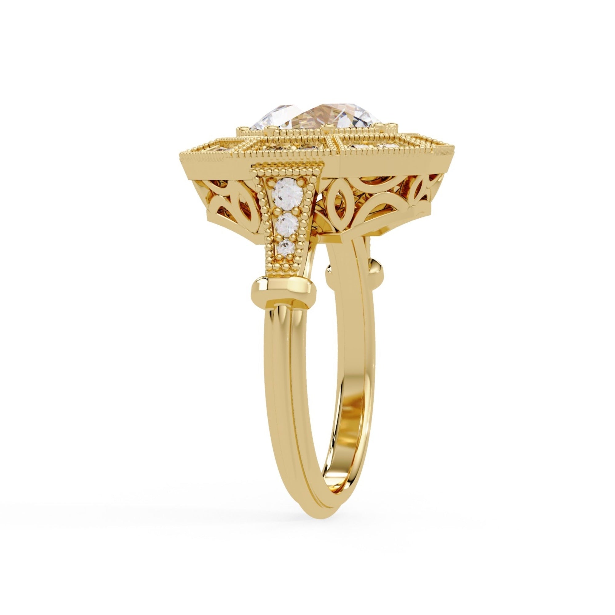 Shop MYZA's 3 Carat IGI Certified Round Brilliant Lab-Grown Diamond Ring in 18K Hallmarked Gold. Ethically crafted, stunningly brilliant. Free shipping across India.
