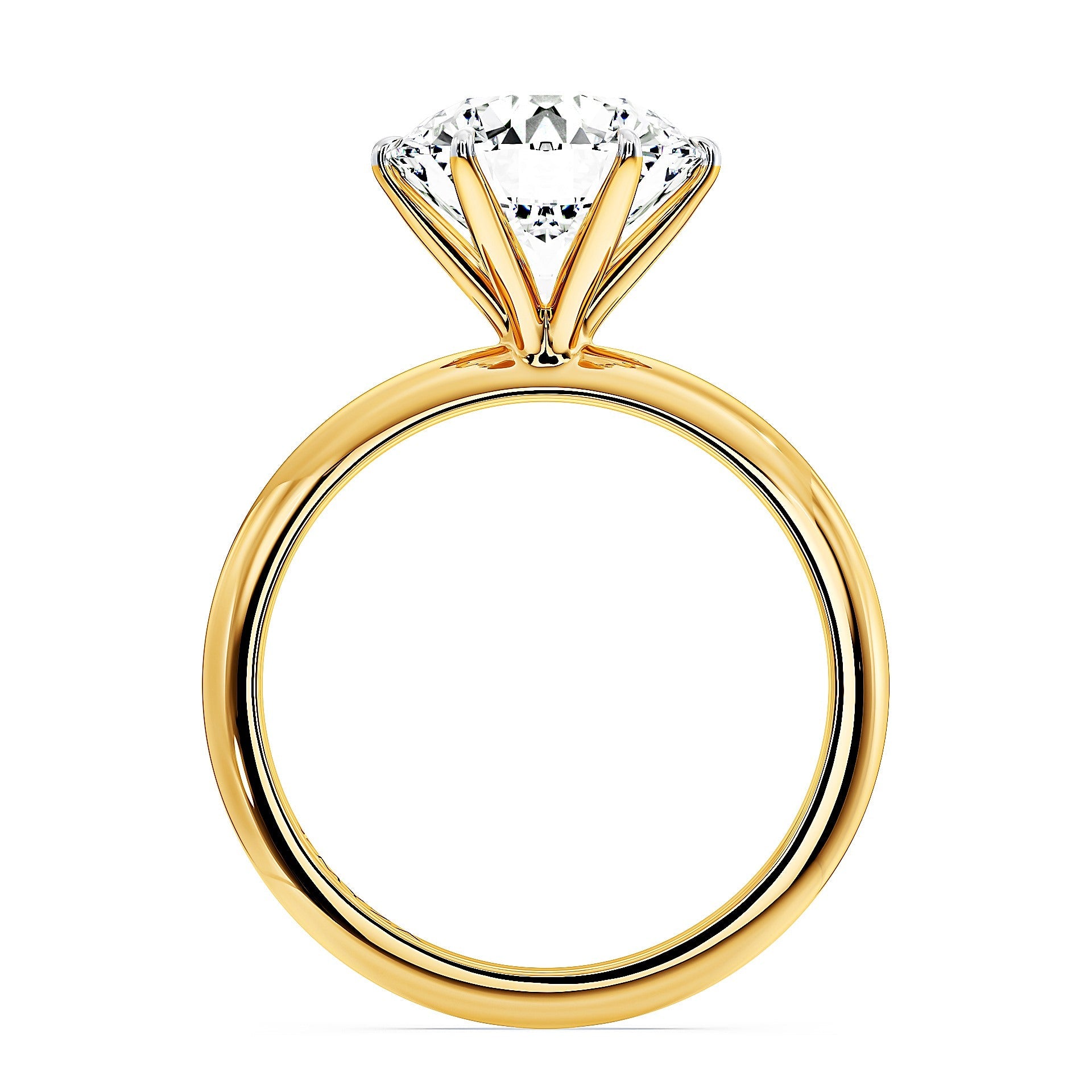 Side view of MYZA 3 carats IGI certified lab-grown diamond ring in 18kt hallmark gold for women. Ensured quality with ISO and BIS certification. Perfect blend of elegance and sustainability. Ideal for those searching for certified lab-grown diamond rings on Google.