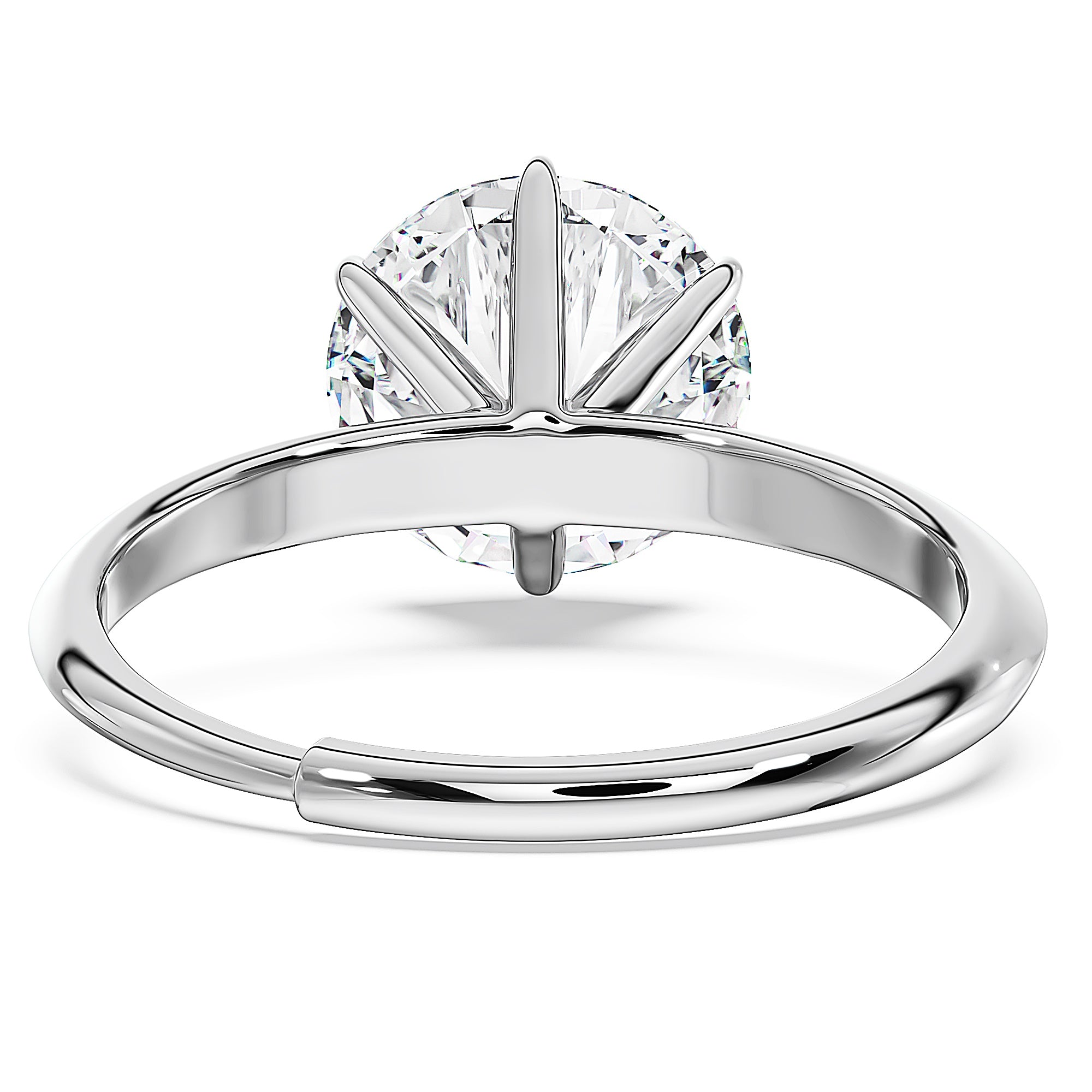 Diamond ring with a clear gemstone on a white background