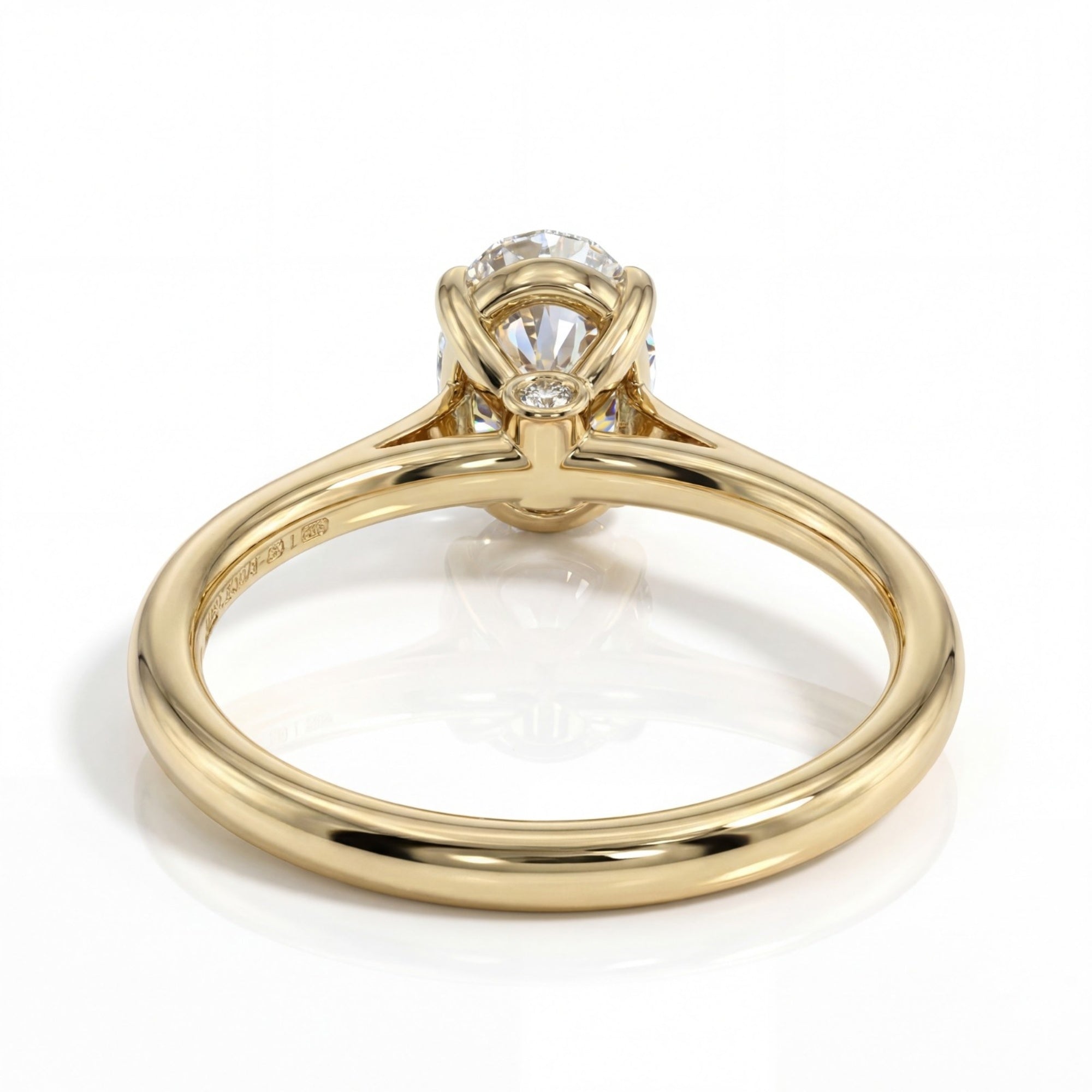 1 Carats MYZA IGI Certified Oval Cut Lab-Grown Diamond Ring in 18K Hallmarked Gold