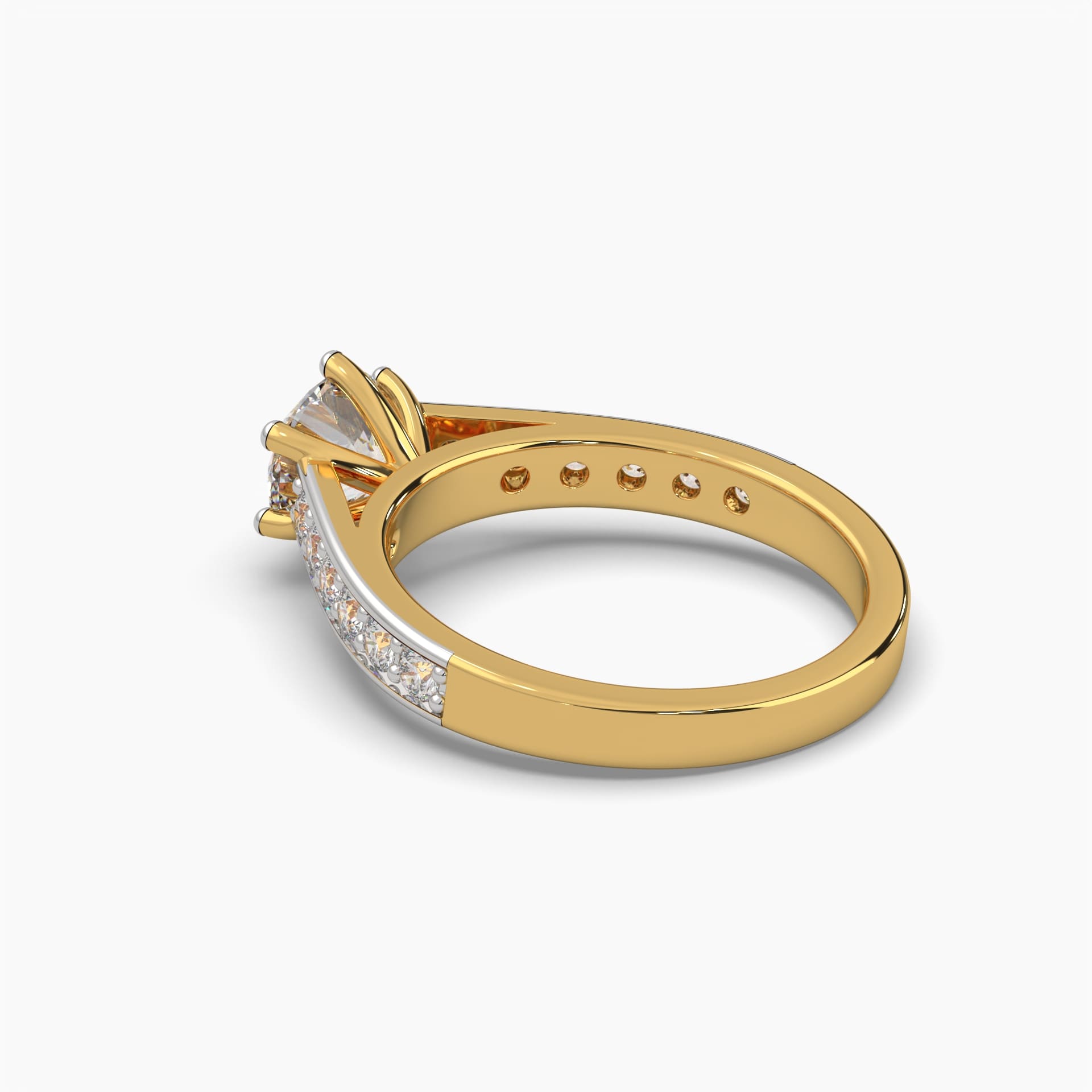 Explore the side back view of MYZA’s IGI certified lab-grown diamond eternity band ring, crafted in 18K hallmark gold. This angle showcases the intricate craftsmanship and seamless design of the ring, featuring a continuous line of sparkling lab-grown diamonds that symbolize eternal love. Ideal for engagements, weddings, or special anniversaries, this luxurious and eco-friendly ring offers both timeless elegance and sustainable beauty. Shop now to add this stunning piece to your collection.