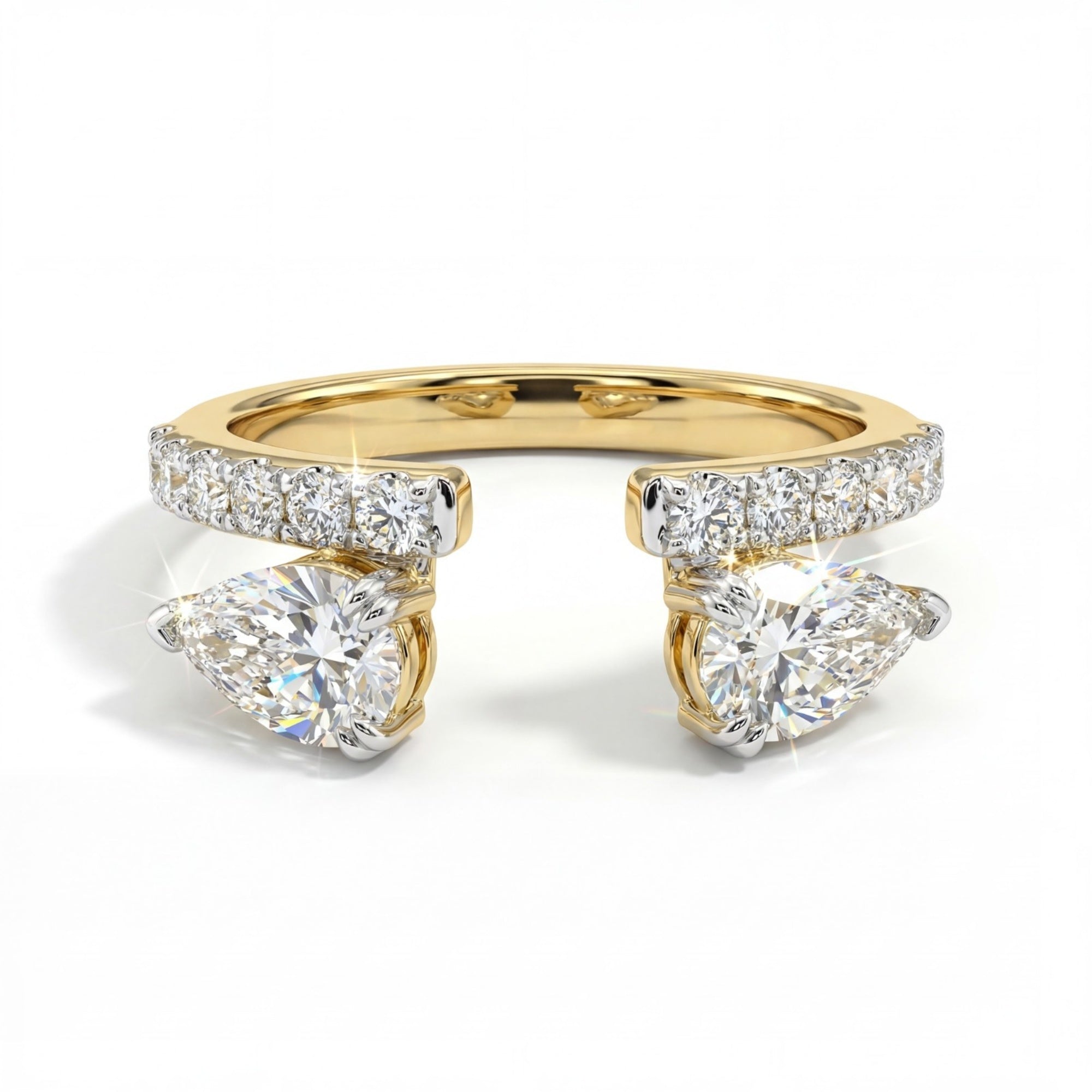 4.82 Carats MYZA IGI Certified Marquise cut Lab-Grown Diamond Ring in 18K Hallmarked Gold