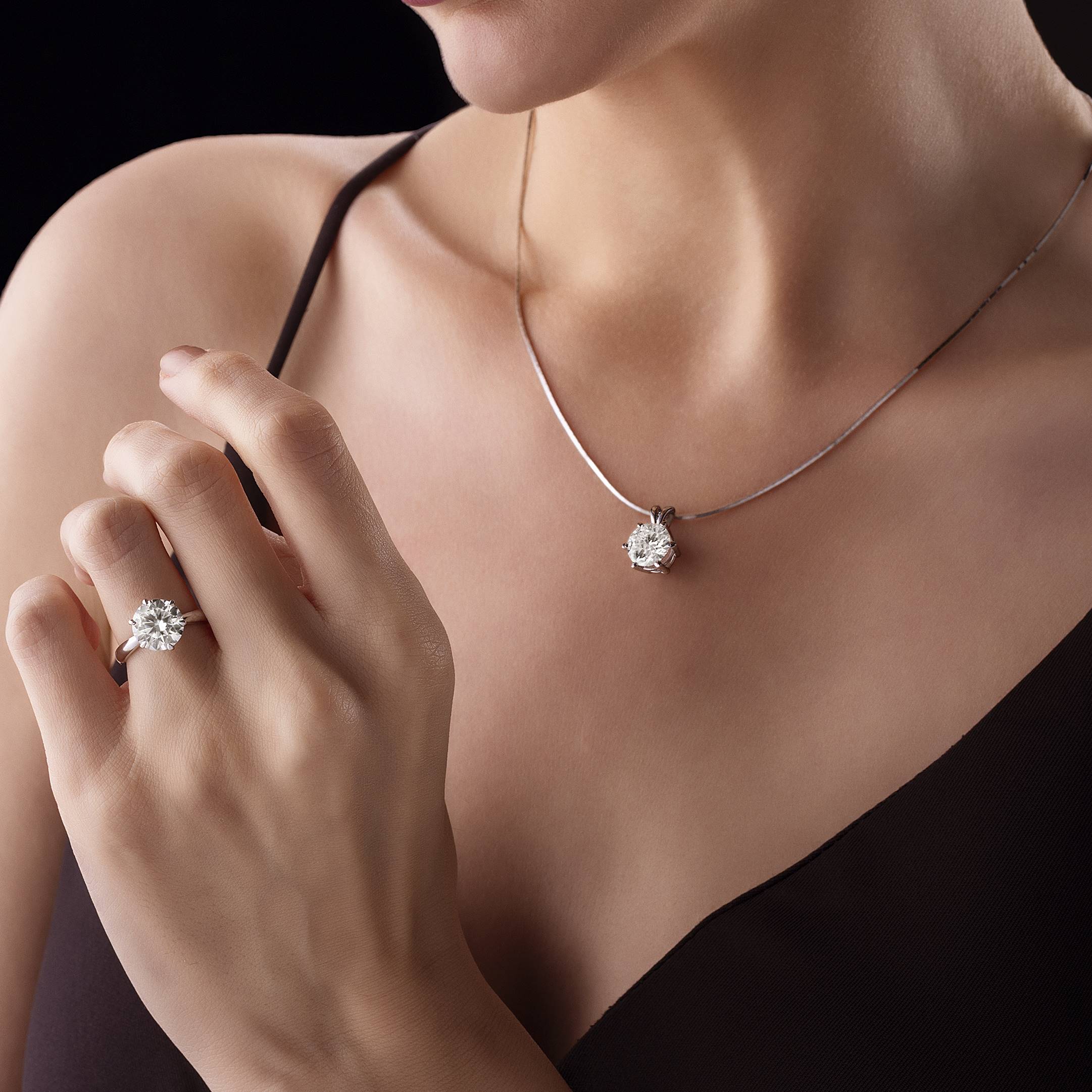 3-Carat MYZA Sterling Silver Necklace & Ring Combo - MYZA