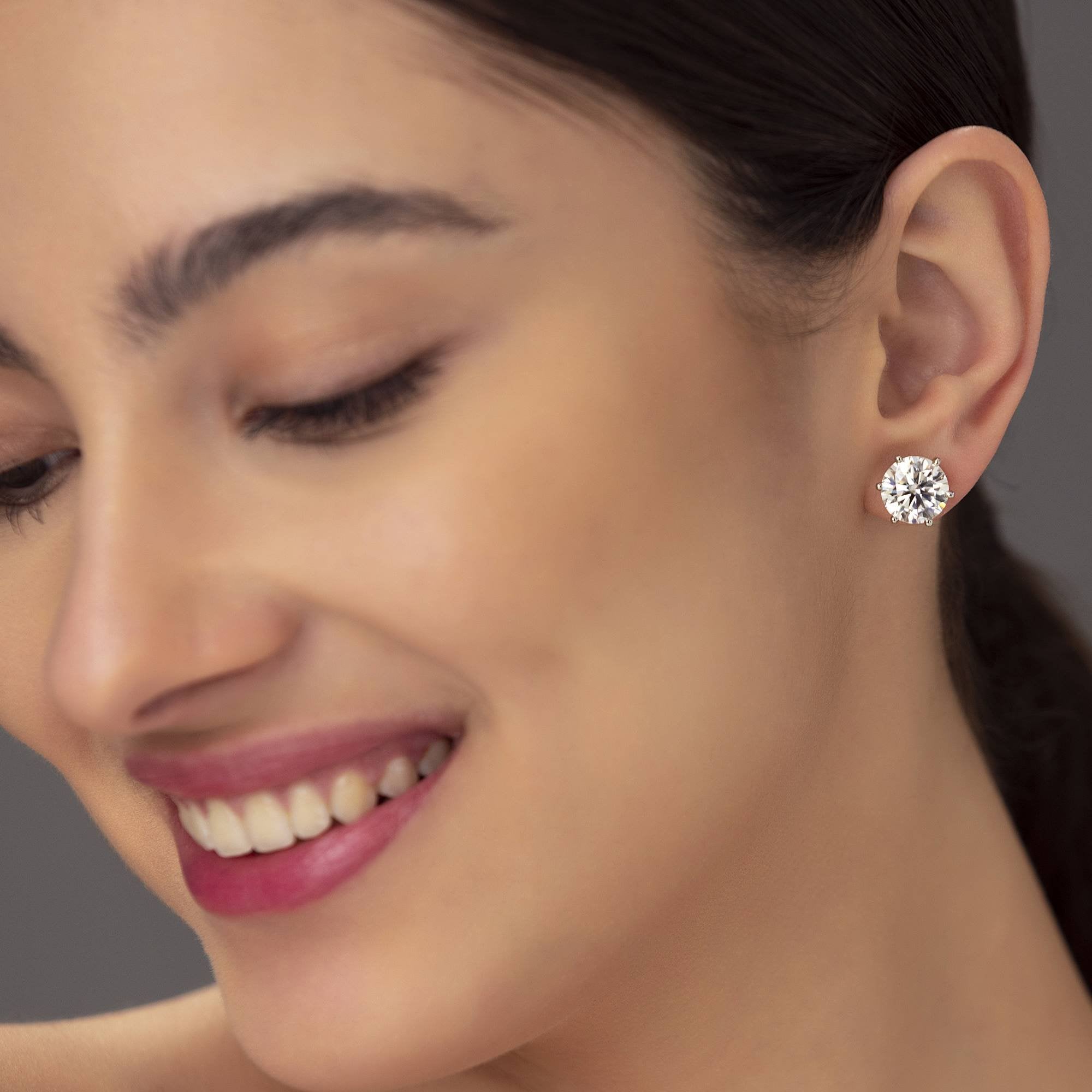 4-Carat MYZA Sterling Silver Earrings - MYZA