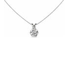 0.50 Carat Certified Brilliant Round Lab Diamond Solitaire Pendant with Chain in Silver Clear Front Image