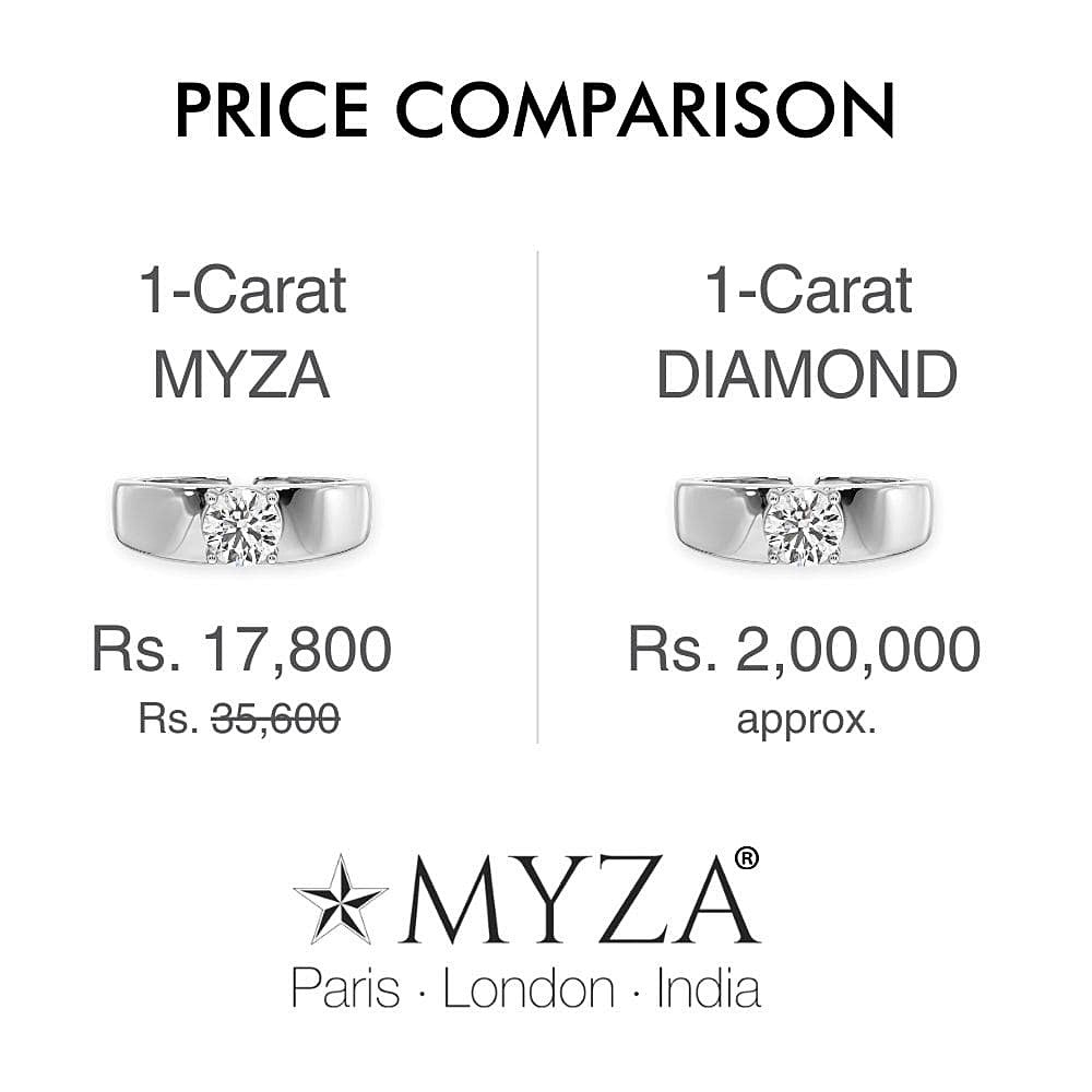 1-Carat MYZA Sterling Silver Men's Ring - Affordable luxury compared to traditional diamond rings