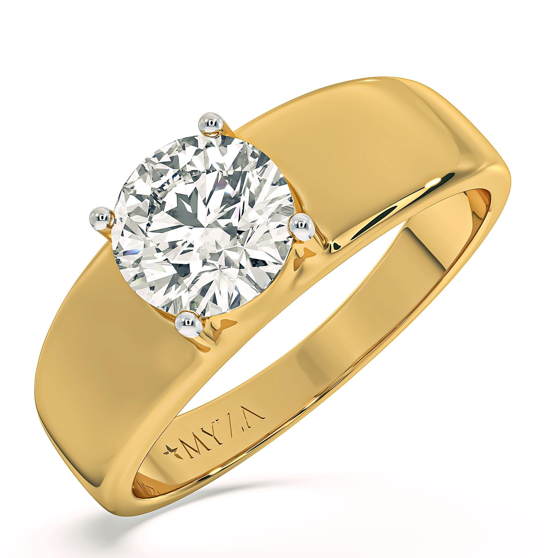 Myza 1-Carat Hallmark Gold Men's Ring - Symbolic Elegance and Affordable Luxury"