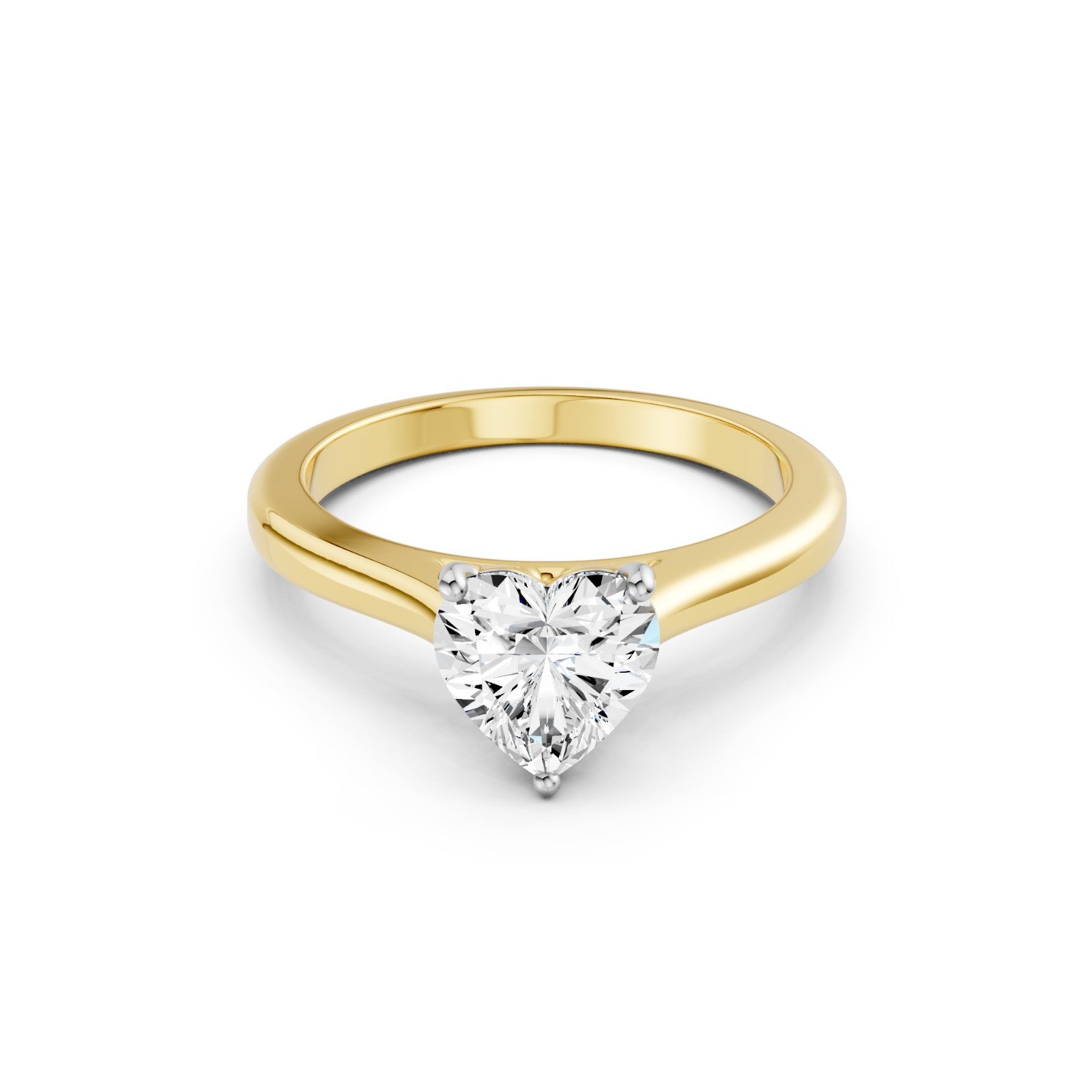 MYZA 1 to 4 Carat Heart Shaped Lab-Grown Diamond Ring in 18K Gold