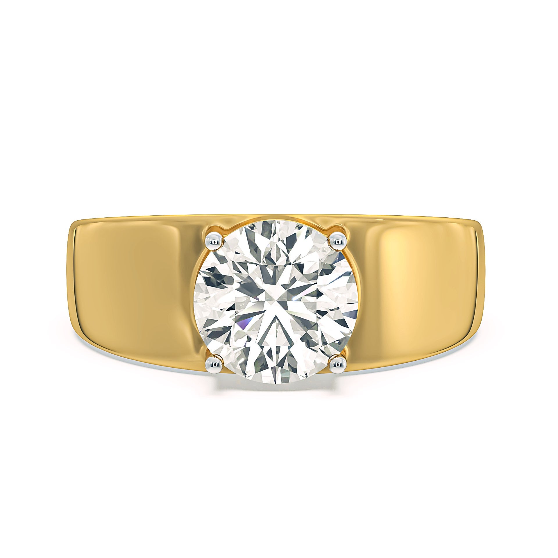 Myza Solitaire: Affordable Luxury Gold Men's Ring with Lab-Grown Diamonds