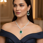 This 33 Carat MYZA set is a monumental statement of luxury, combining the soft, vintage silhouette of the cushion cut with the bold, structured clarity of the emerald cut.