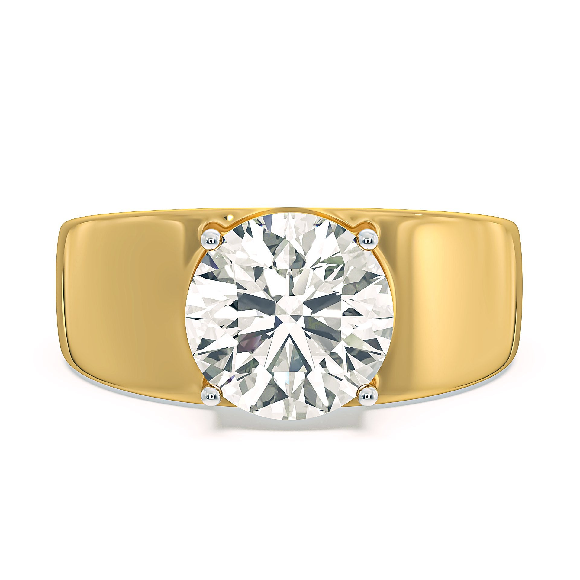 Myza 3-Carat Hallmark Gold Men's Ring- A Symbol of Love and Luxury, Lab-Grown Diamonds Affordable Elegance