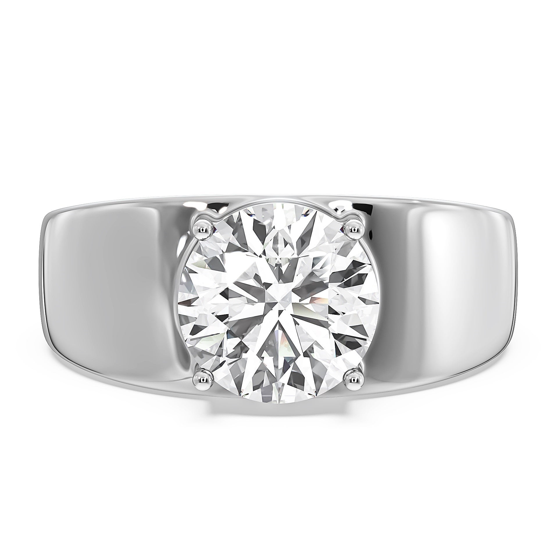 3-Carat MYZA Men's Ring - Sterling Silver Luxury, Symbol of Love