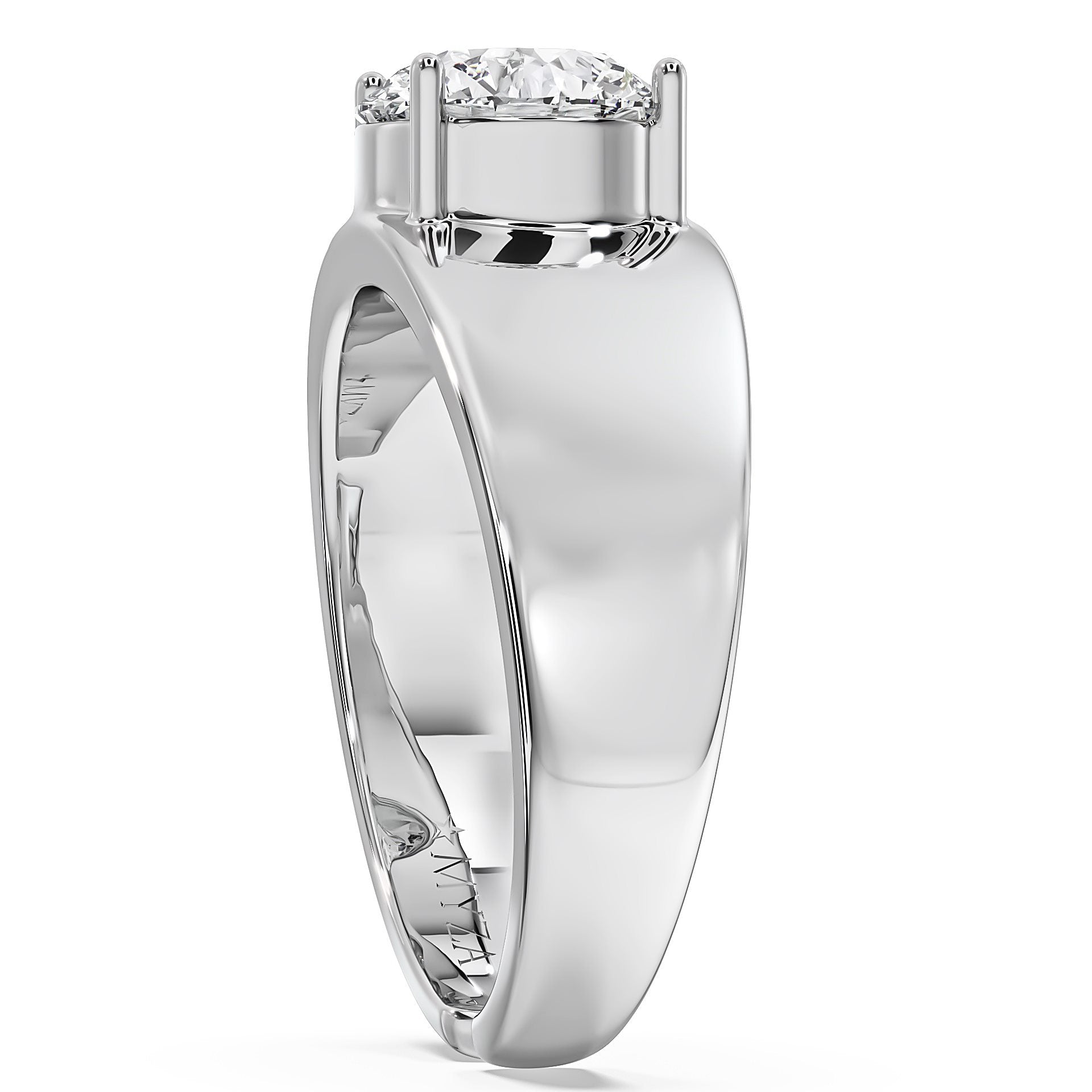 3-Carat MYZA Sterling Silver Men's Ring - Affordable Luxury Symbolizing Love & Style