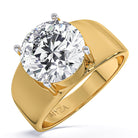 Myza Solitaire Affordable Luxury & Symbol of Love- 4-Carat Hallmark Gold Men's Ring with Lab-Grown Diamonds Ideal for Gifting