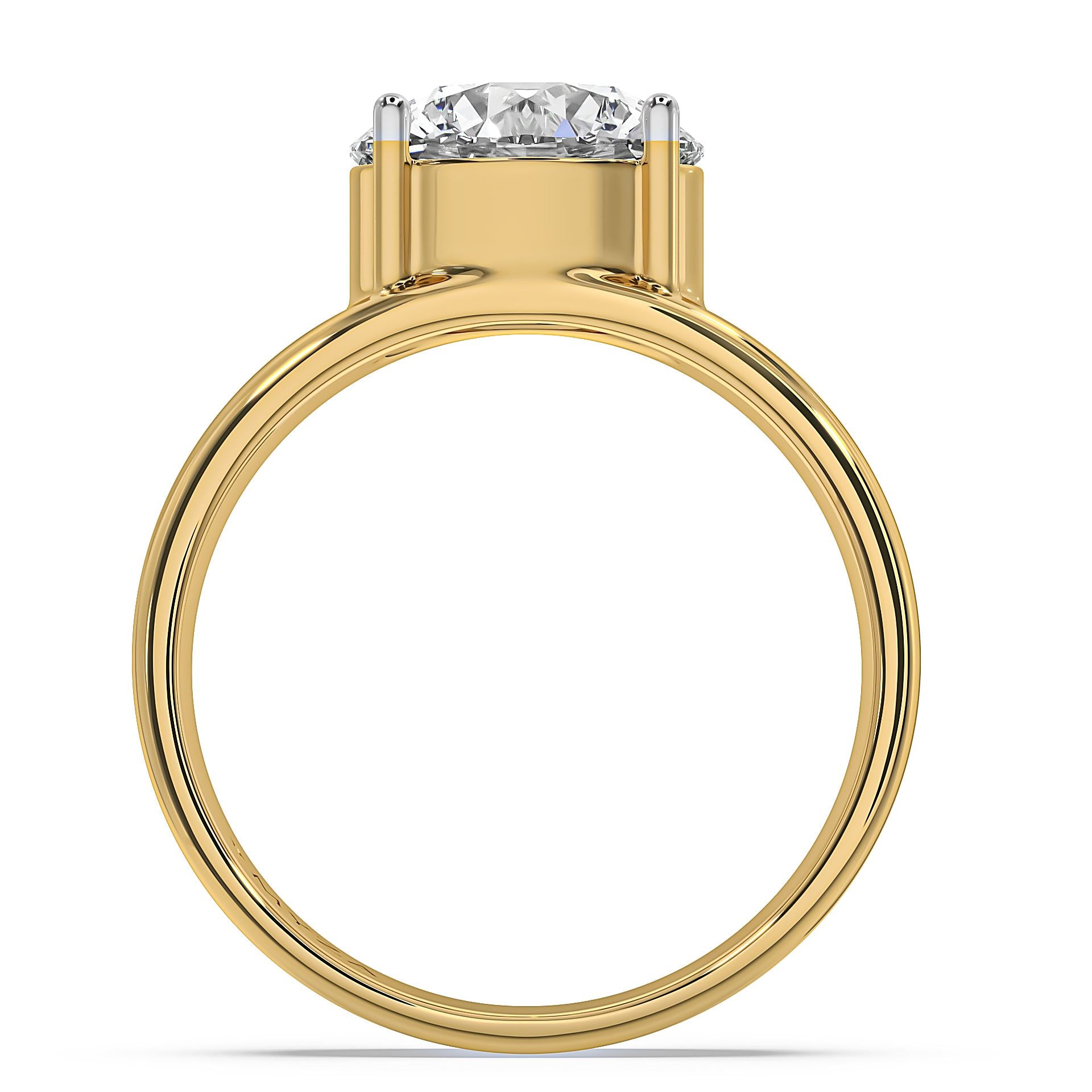 Myza 4-Carat Hallmark Gold Men's Ring- Affordable Luxury, Symbol of Love - Lab-Grown Diamonds, Lab-Made, Elegance for Gifting