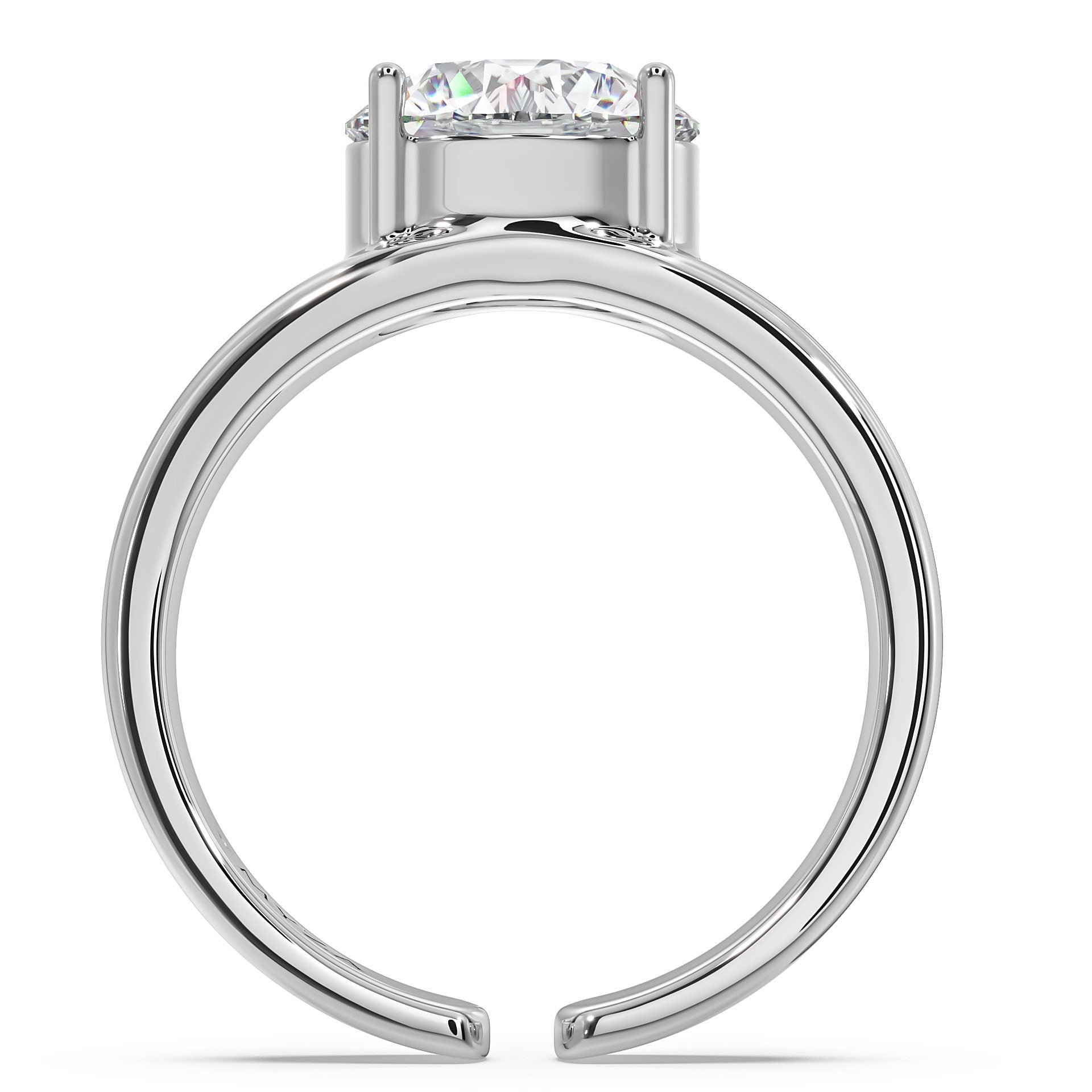 Myza 4-Carat Sterling Silver Men's Ring - Affordable Luxury Solitaire, Symbol of Love with Lab-Grown Diamonds