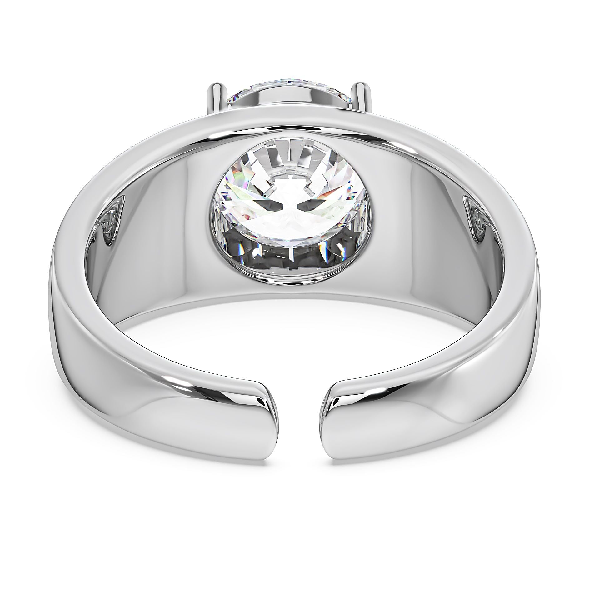 Myza 4-Carat Sterling Silver Men's Ring - Affordable Luxury Solitaire, Lab-Grown Diamond Alternative, Symbol of Love