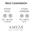 6-Carat MYZA Sterling Silver Earrings - MYZA 