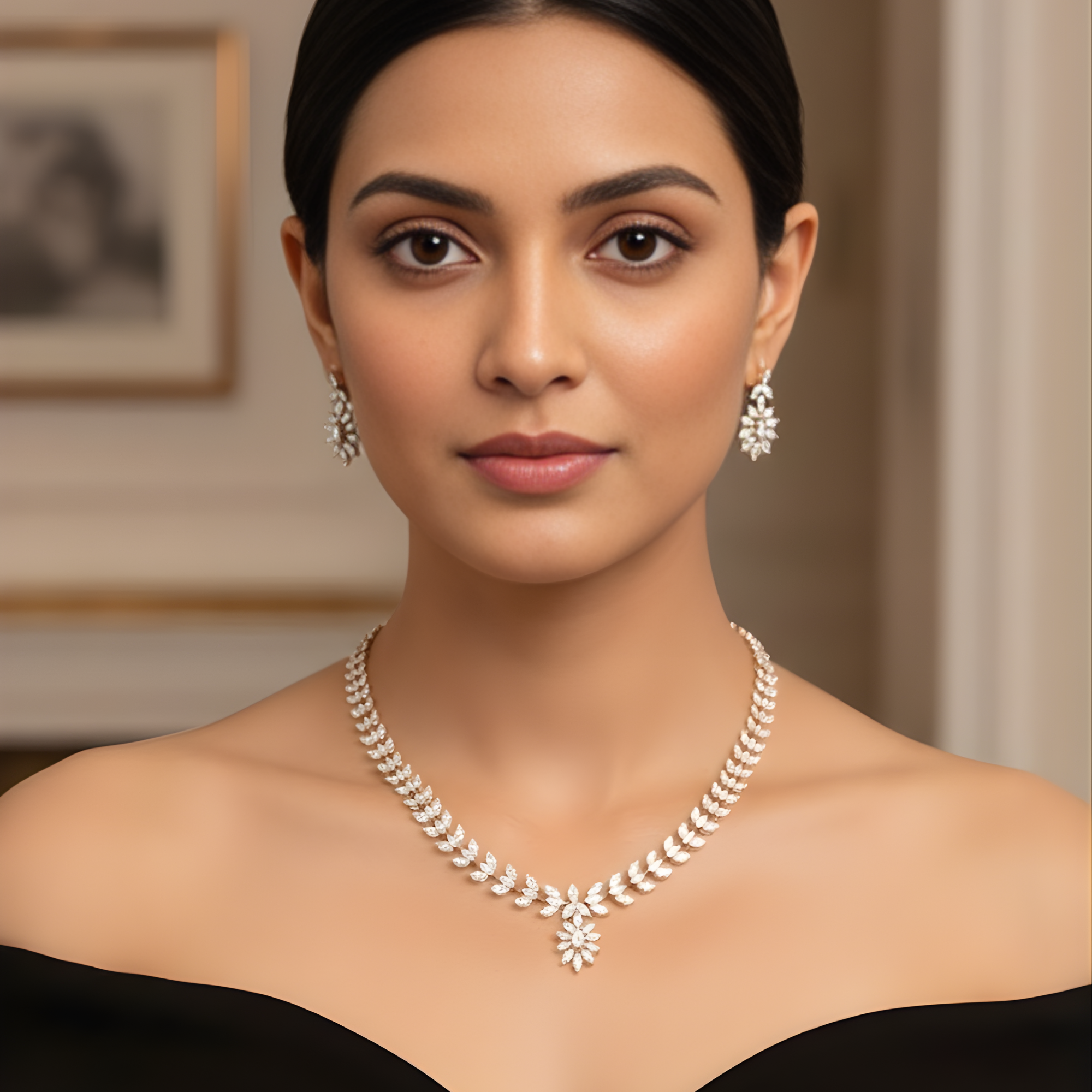 This 8 Carat MYZA set is a delicate and sophisticated celebration of nature-inspired geometry. By utilizing a high-purity gold setting and a refined carat weight, this ensemble offers a lighter, more versatile take on high-jewelry luxury.