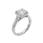 2.13 Carat MYZA IGI Certified Cushion Cut Lab-Grown Diamond Milgrain Ring in 18K Hallmarked White Gold