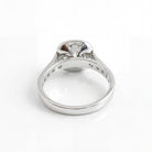 2.13 Carat MYZA IGI Certified Cushion Cut Lab-Grown Diamond Milgrain Ring in 18K Hallmarked White Gold