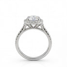 2.13 Carat MYZA IGI Certified Cushion Cut Lab-Grown Diamond Milgrain Ring in 18K Hallmarked White Gold
