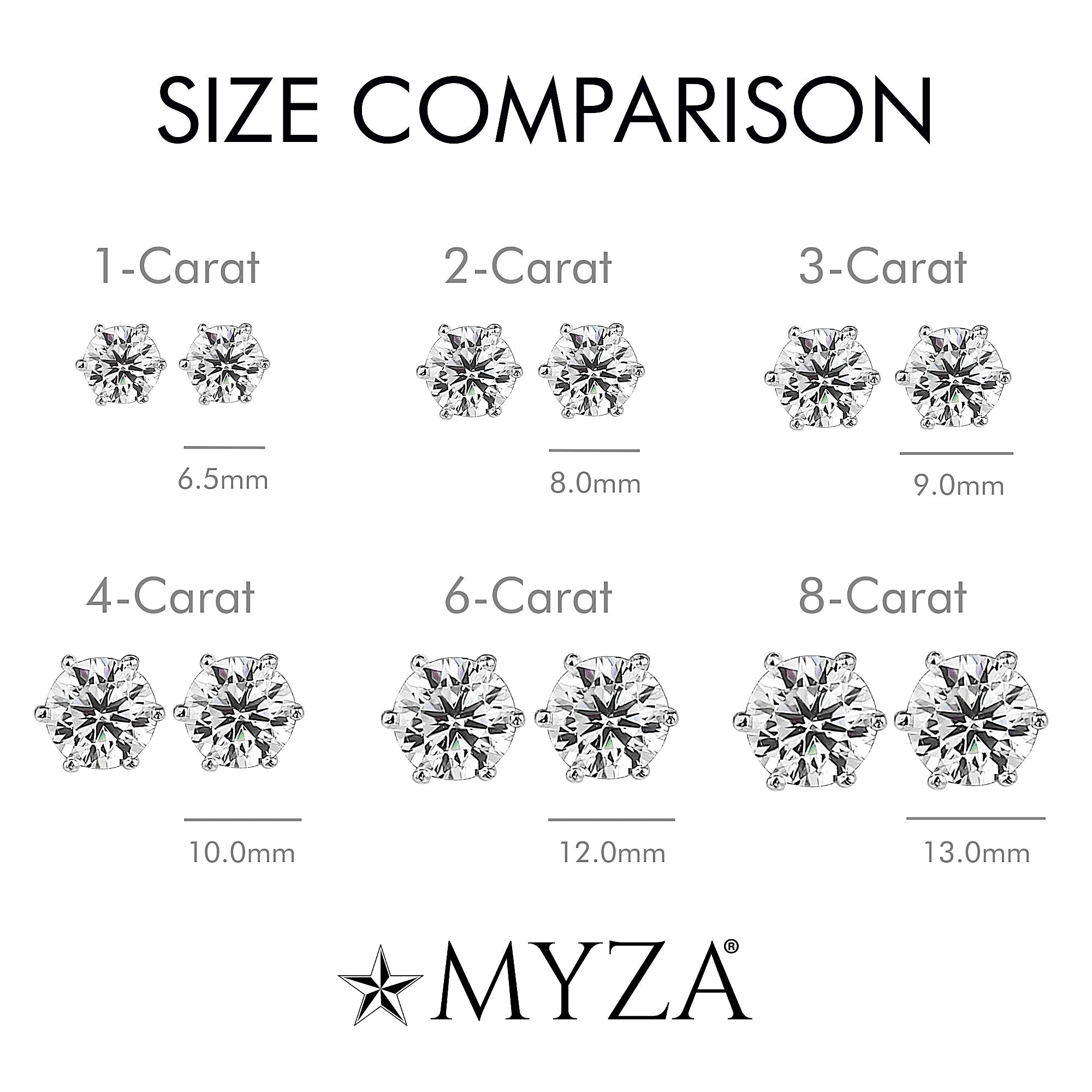 3-Carat MYZA Sterling Silver Earrings - MYZA 