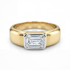 2 Carats MYZA IGI Certified Emerald Cut Lab-Grown Diamond Men's Ring in 18K Hallmarked Gold