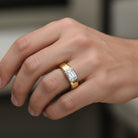 2 Carats MYZA IGI Certified Emerald Cut Lab-Grown Diamond Men's Ring in 18K Hallmarked Gold