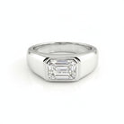 2 Carats MYZA IGI Certified Emerald Cut Lab-Grown Diamond Men's Ring in 18K Hallmarked White Gold