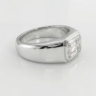 2 Carats MYZA IGI Certified Emerald Cut Lab-Grown Diamond Men's Ring in 18K Hallmarked White Gold