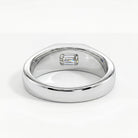 2 Carats MYZA IGI Certified Emerald Cut Lab-Grown Diamond Men's Ring in 18K Hallmarked White Gold