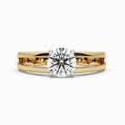 MYZA’s IGI Certified Lab-Grown Diamond Dual Band Ring in 18K hallmark gold, featuring two elegant, parallel bands adorned with sparkling diamonds. This unique dual-band design combines modern style with sustainable luxury, perfect for a sophisticated and timeless look.
