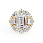 Shop MYZA's IGI Certified 4 Carat Emerald Cut Lab-Grown Diamond Ring in 18K Hallmark Gold. Ethically sourced, conflict-free & stunning. Free shipping available.