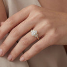 Buy MYZA 1 Ct IGI Certified Oval Lab-Grown Diamond Ring in 18K Hallmarked Gold with Pear & Marquise side diamonds. Ethical luxury. Shop now.