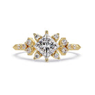 Shop MYZA's 1.24 Ct IGI Certified Princess Cut Lab-Grown Diamond Engagement Ring in 18K Hallmarked Gold with side diamonds. Ethical luxury, certified brilliance.