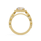 Shop MYZA 2.305 Ct IGI Certified Round Brilliant Lab-Grown Diamond Halo Stack Ring in 18K Hallmarked Gold with 87 side diamonds. Ethical luxury, certified brilliance.