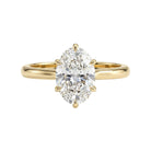 2 Carats MYZA IGI Certified Lab-Grown Oval Cut Diamond Tulip Ring in 18K Hallmarked Gold