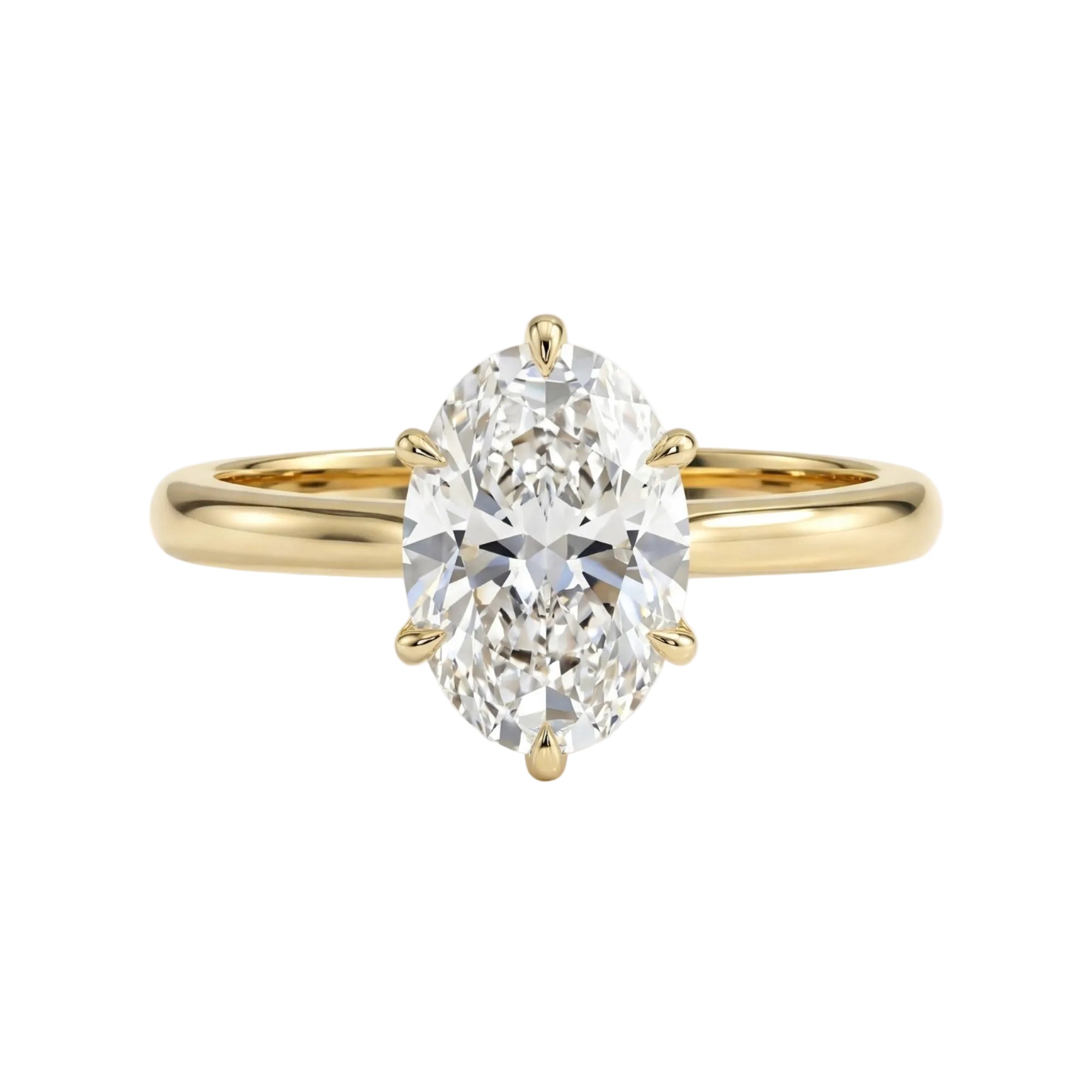 2 Carats MYZA IGI Certified Lab-Grown Oval Cut Diamond Tulip Ring in 18K Hallmarked Gold