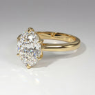 2 Carats MYZA IGI Certified Lab-Grown Oval Cut Diamond Tulip Ring in 18K Hallmarked Gold