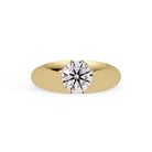 Shop MYZA's 1 Carat IGI Certified Round Brilliant Lab-Grown Diamond Dome Ring in 18K Hallmarked Gold. Ethical luxury. Certified brilliance. Free shipping in India.
