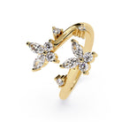 Shop MYZA 0.73 Ct Marquise Cut Lab-Grown Diamond Double Floral Ring in 18K Hallmarked Gold. IGI-certified, ethically crafted, BIS hallmarked. Free insured delivery across India.